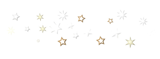 Stellar Christmas Symphony: Exquisite 3D Illustration of Falling Stars in Harmonious Motion for the Holidays