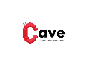 the cave logo,block toys 3d . graphic design , vector illustration
