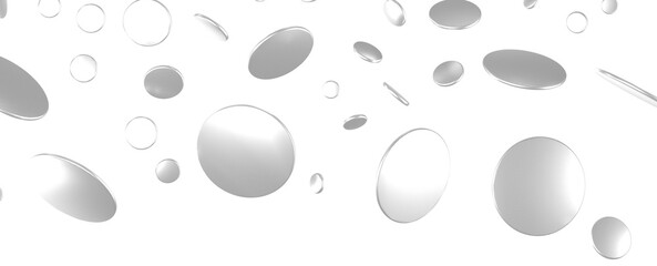 silver  Bliss: Exquisite 3D Illustration of Blissful silver Confetti