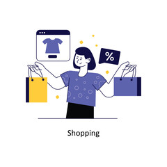Shopping Flat Style Design Vector illustration. Stock illustration