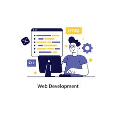 Web Development Flat Style Design Vector illustration. Stock illustration
