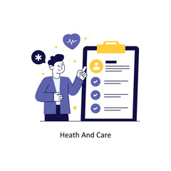 Heath And Care Flat Style Design Vector illustration. Stock illustration
