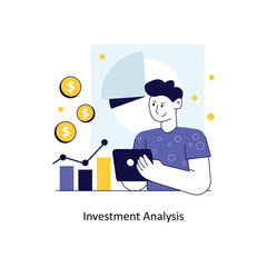 Investment Analysis Flat Style Design Vector illustration. Stock illustration