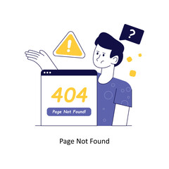 Page Not Found Flat Style Design Vector illustration. Stock illustration
