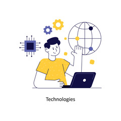 Technologies Flat Style Design Vector illustration. Stock illustration