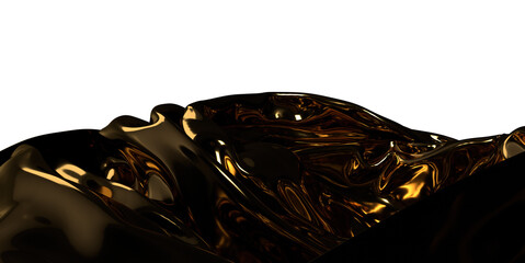 Obraz premium Ethereal Elegance: Abstract 3D Gold Cloth Illustration for Airy and Delicate Visuals