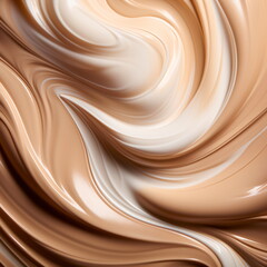 Brown tonal texture, basis cream, abstract cosmetic background close up.
