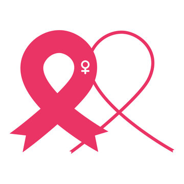 Pink October breast cancer awareness month disease illustration symbol design