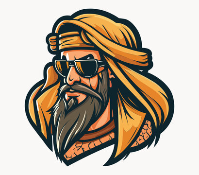 Habibi, The Legendary Arab Warrior Vector Graphics Gaming Style Mascot Illustration of a Courageous Arabian Hero