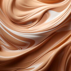 Fototapeta premium Brown tonal texture, basis cream, abstract cosmetic background close up.