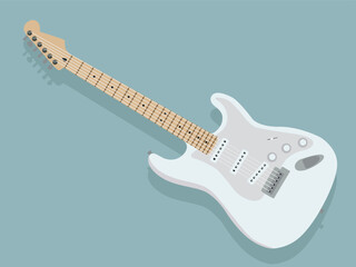 electric guitar vector. rock guitar. white guitar.