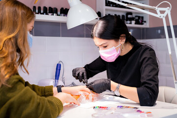 work as a manicurist in a salon, work, nail salon 