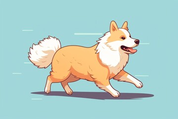 Dog running cartoon character