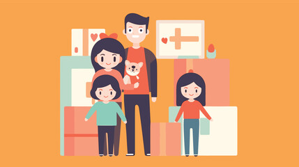 A family with gifts, shopping with family