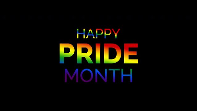Happy Pride Month. LGBT. June. Flat holiday . LGBTQ Pride Month abstract colorful background animation.