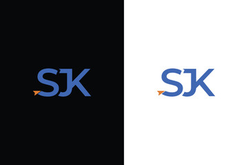 SJK Logo Design, Or SJK Logo design icon with black and white backgound 