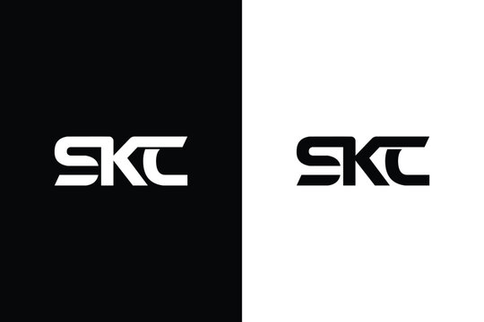 SKC Creative Logo Design, Or SKC Logo design icon with black and white backgound 