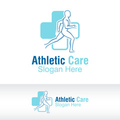 athletic health care logo design vector template