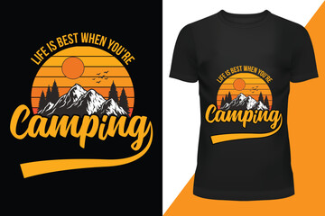 Summer Hiking Camping T-shirt Design