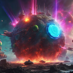 Beautiful Outer Planet. AI Generated