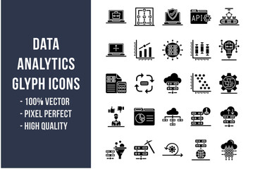 Data Analytics Glyph Icons