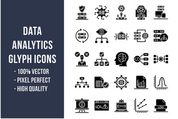 Data Analytics Glyph Icons