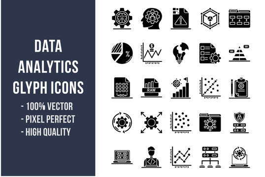 Data Analytics Glyph Icons