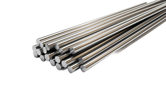 Metal Joining Rods Isolated on a Transparent Background PNG. Generative AI