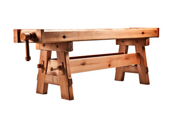 Carpentry Workbench Isolated on a Transparent Background PNG. Generative AI