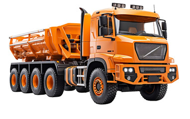 Articulated Dump Truck Isolated on a Transparent Background PNG. Generative AI