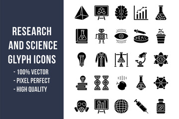 Research and Science Glyph Icons