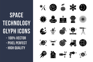 Space Technology Glyph Icons © SAMDesigning