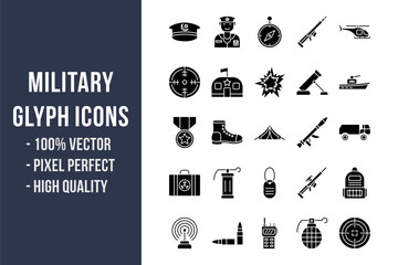 Military Glyph Icons