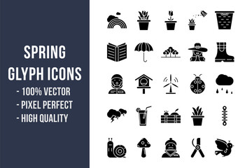 Obraz premium Spring Glyph Icons