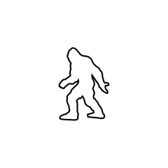 Bigfoot Silhouette icon isolated on white background