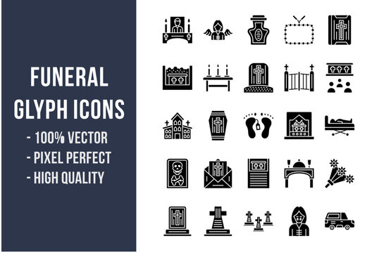 Funeral Glyph Icons
