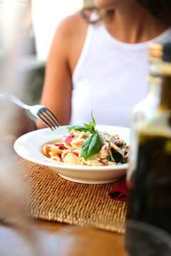 Woman Eating Pasta 2