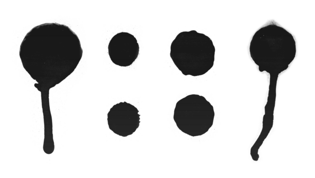 realistic spray paint splatters, drips on transparent background