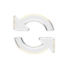 Recycle arrows glass symbol 3d icon