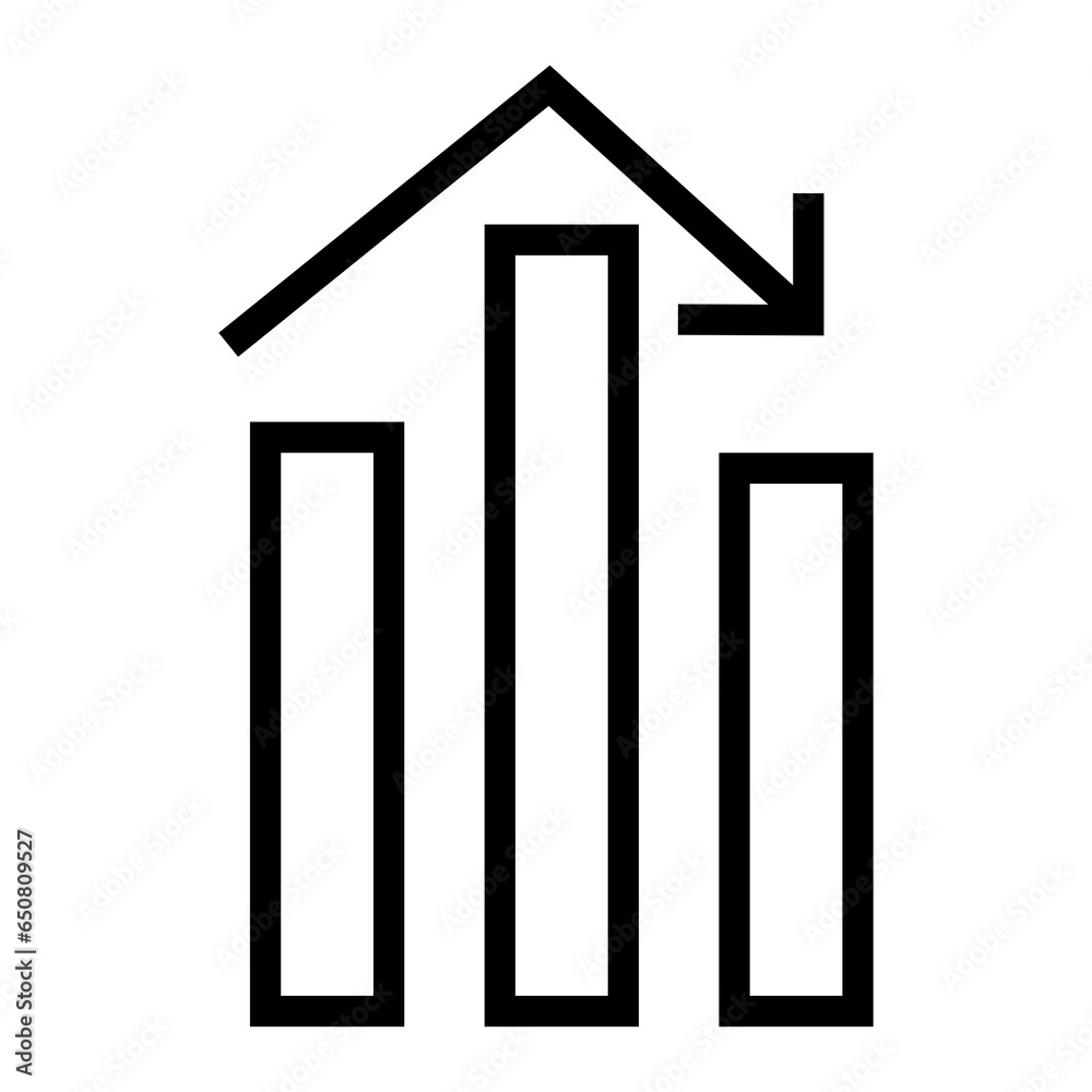 Poster Chart Down Graph vector icon