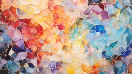 A vibrant and colorful painting up close - obrazy, fototapety, plakaty