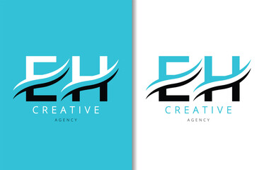 E H Letter Logo Design with Background and Creative company logo. Modern Lettering Fashion Design. Vector illustration