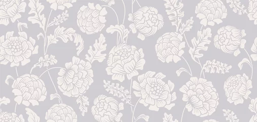 Foto op Plexiglas Bicolor flowers seamless pattern. Pastel colors. Floral pattern. Nature illustration wallpaper, cover, background, backdrop. For textile, fabric wrapping paper, invitation wedding, rug, curtains © sunny_lion