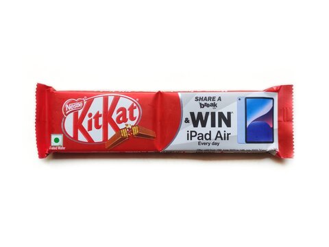 Guwahati, Assam, India - September 20, 2023 : Nestle Kitkat Chocolate wafers.