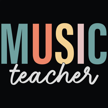 Music Teacher Vintage Music T-shirt Design