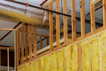 Insulating walls with mineral wool fiber cotton thermal material