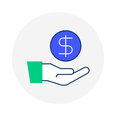 Hand with Dollar Sign: Managing Wealth and Financial Success.