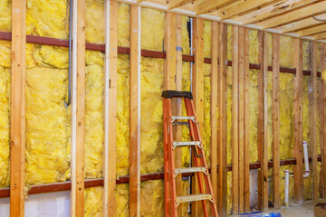 Fiber cotton thermal insulation to installing mineral wool wall new building