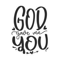 Love - Valentine's Day Vector illustration isolated on white background. Hand drawn text for Valentines Day greeting card. Typography design for print cards, banner, poster