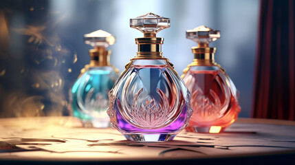 Obraz na płótnie Canvas beautiful detail of fragrant perfume bottle, with generative ai